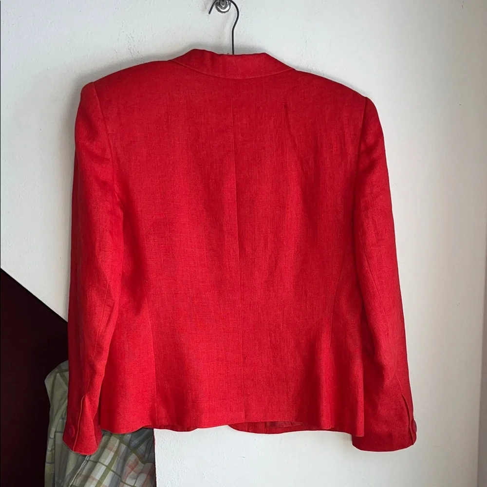 Elegant Red Women's Linen‎ Blazer 10 EUC